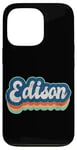 Coque pour iPhone 13 Pro Edison Prénom Garçon Style Vintage Années 70 80 Personnalisé