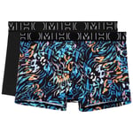 Lot de 2 Boxers Hom en coton noir et imprimé aquarelle