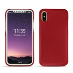 Coque cuir Apple iPhone Xs - Coque arrière - Rouge - Cuir lisse - Neuf