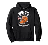 Funny Chicken Wings Finger-Lickin' Good USA Flag Patriotic Pullover Hoodie