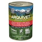 ARQUIVET Pack 6 unités - Adult - Veau et Poulet aux carottes et huile de saumon - 400 g - Aliments humides pour chiens - Pour chiens adultes, Toutes Races