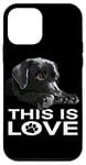 Coque pour iPhone 12 mini This Is Love Black Lab Puppy