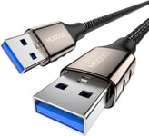 Câble USB 3.0 1M,USB A mâle vers A mâle Câble,USB 3.0 Super Speed Câble de Données pour Disque Dur Externe,Lecteur DVD,Refroidisseur PC Portable,Hub USB,TV Box,Imprimante et Caméra