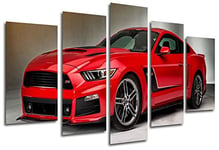 Cuadros Cámara Photo Poster Car Mustang Red Total Size: 165 x 62 cm XXL