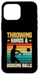 Coque pour iPhone 16 Pro Max Dodgeball Design Retro Funny Dodge Ball Homme