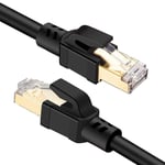 Cat8 Ethernet Cable 15m/50ft, High Speed 26AWG Cat8 LAN Network Cable 40Gbps, 2000Mhz with Gold Plated RJ45 Connector, Heavy Duty Weatherproof S/FTP UV Resistant for Modem