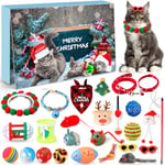 iZoeL Cat Advent Calendar 2024 Christmas Interactive Cat Toys for Indoor Cats Christmas Gifts - Christmas Cat Collars Cat Bow Tie Feather Toys for Cats, Fish Fake Mouse Bell Balls for Cat Lover Gifts