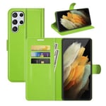 Galaxy S22 Ultra      Pu Wallet Case    [Green]