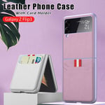 PVC Shell For Samsung Galaxy Z Flip 3 Phone Cover Mobile Case With Card Holder