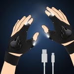 1 paire de gants de lampe de poche LED, lampes de poche rechargeables, excellent cadeau pour bricoleur, homme, femme, gants légers mains libres réglables et confortables pour la pêche, le.[G820]