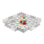 Relaxdays Étoiles Tapis de Sol Puzzle 52 pièces, Mousse EVA, sans polluants, 1,4 m2, Dalle Jeu bébé, Diff Motifs, 10037478_111, Blanc-Gris, Grau