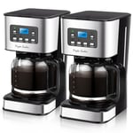 Taylor Swoden Cafetiere Filtre, Programmable 24h Cafetiere Electrique 1,5L à 12 tasses, Machine a Cafe Maintien au Chaud et Anti-Goutte 40 Min, Infusion Rapide, 950W, 0% BPA, 2 Pièces, Noir - Darcy