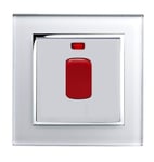 Retrotouch 45A Cooker switch with Neon DP, White CT,w8 x h86 x d86 mm