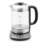 Haden Richmond Temperature Control Kettle - Keep Warm Function - Stainless Steel & Glass Kettle - 3000W Fast Boil & Quiet Electric Kettle - 1.7l Kettle Capacity