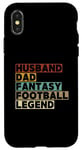 Coque pour iPhone X/XS Mari et papa Fantasy Football Legend Funny Men Retro