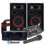 XEN Speakers, Bluetooth Amplifier, Mixer with Microphone Bedroom DJ System AV440