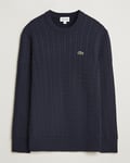 Lacoste Cotton Cable Sweater Navy