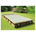 Piscine hors sol bois rectangulaire - 500x800x140cm -  Liner Beige -LINEA  