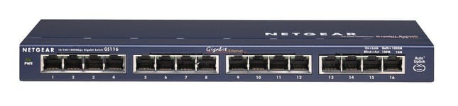 NETGEAR 16 Port Gigabit Switch (GS116UK) - Network Switch - Ethernet Switch - Hu