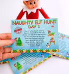 24 Days of the Naughty Elf Hunt Clues Ideas Accessories Props Ideas on the ledge