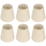 Ensemble de 6 Petits Abat-Jour,Abat-Jour Baril en Toile de Jute Clip sur Ampoule pour Lampe de Table et lampadaire,Abat-Jour de Lustre Nordique Beige