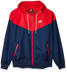 Nike M Nsw He Wr Jkt Hd Sport Jacket - Midnight Navy/University Red/Midnight Navy/(White), x-Large-T