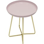 The Home Deco Factory - cmp iberica Table auxiliaire d.40 cm Metal Rose 40x40x48,5 cm - Rose