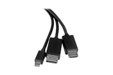 StarTech.com 2m 6 ft HDMI, DisplayPort or Mini DisplayPort to HDMI Converter Cable - HDMI, DP or Mini DP to HDMI Adapter Cable (DPMDPHD2HD) - videoadapter - DisplayPort / HDMI - 2 m