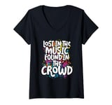 Womens Lost In The Music, Found In The Crowd! Festival 2025 V-Neck T-Shirt