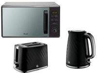 Swan Windsor Black Kettle  2 Slice Toaster  & 800W 20L Digital Microwave Set