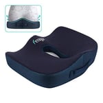 Feagar Coussin de Chaises en Mousse à Mémoire - Coussin Coccyx Ergonomique pour Siège Voiture Auto Conducteur Fauteil Bureau Fauteuil Roulant,Coussin Sciatique,Coussin d Assise,Bleu