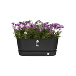 Elho Greenville Trough 80 - Planteur pour Extérieur - Plastique 100% recyclé - Ø 78.0 x H 33.5 cm - Noir/Living Noir