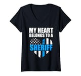 Womens my heart sherif belongs to a police officer V-Neck T-Shirt