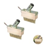 2 Pièces Brosse à Joints, Brosse de Desherbage, Brosse à Joints en Acier, Brosse à Joint pour Mauvaises, Brosse à Herbes Sauvages avec Poils Métalliques, pour Terrasse, Pavage en Bloc, Allée