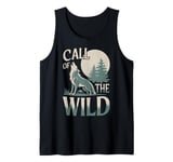 Call of the Wild Howling Wolf Under Full Moon Tank Top