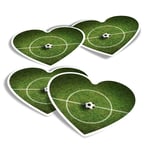 4x Heart Stickers - Football Pitch Soccer Ball Sports Game #8681