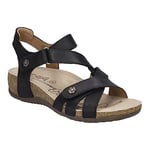 Josef Seibel Sandales Natalya 11, Dame Sandales compensées, Sandales compensées,Chaussures d'été,Confortable,Plat Femme, Noir (Schwarz,), 41 EU (7 UK)