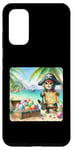 Coque pour Galaxy S20 Chat pirate avec carte au trésor des œufs de vacances Pâques