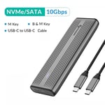 M.2 NGFF NVME SSD SATA to USB 3.2 Type-C Enclosure Case Converter Adapter UASP