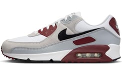 Nike Homme Air Max 90 Sneaker, White/Black-Dark Team Red-Pure Platinum, 42.5 EU