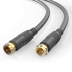 conecto Satellite Antenna Cable Coaxial Cable F-Connector to F-Connector Double Shielded 1.50 m Black