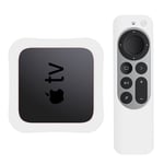 Apple TV 4K 2021 Gen 2 Box + Fjärrkontroll Stöttåligt silikonskal, vit