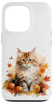 Coque pour iPhone 13 Pro Cute Fall Cat With Autumn Pumpkins For Girls And Cat Grandma