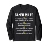 Video Game Guys Gamer Controller Computer Gamer Rules Long Sleeve T-Shirt