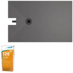 Wedi - Receveur à carreler 140 x 90 cm Fundo Plano, bonde intégrée + Colle 320