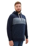 TOM TAILOR Men's 1039951 Classic Zip Jacket with Hood, 32438-navy Soft Spacedye, 4XL