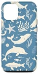 Coque pour iPhone 14 Pro Bleu Coquillage Etoile De Mer Océan Plage Sea