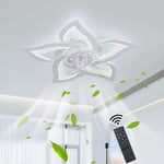 Ganeed - Ventilateur De Plafond Silencieux à led Avec éclairage, Plafonnier De Chambre à Coucher 60W, Avec Télécommande Et Lampe à Intensité Variable