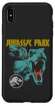 Coque pour iPhone XS Max Jurassic World T-Rex Rock Band Distressed Logo