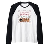 I Teach The Smartest Cookies Teacher Funny Cute Gingerbread Raglan Baseball Tee